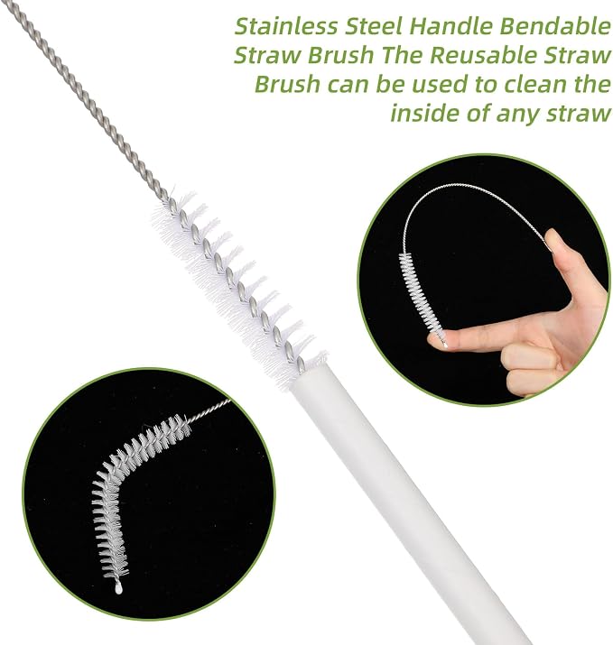 10 Pcs Straw Cleaning Brushes, 8.2 Inch Straw Cleaner Brush Extra Long Straw - Image 4