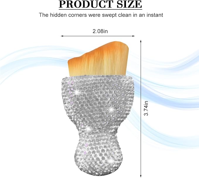 Bling Car Detailing Brush, Crystal Rhinestone Non-Scratch Vehicle Cleaning Dust - Image 2