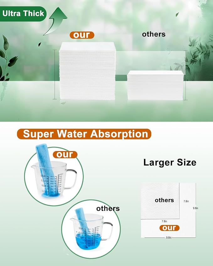 Disposable Face Towel, Biodegradable Facial Towels, Extra Thick Soft Large - Image 5