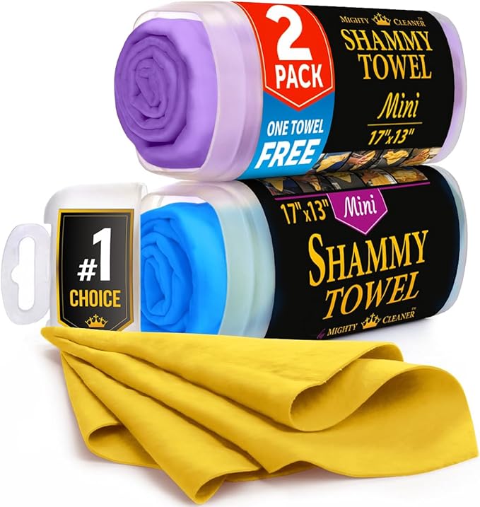 Premium 2pk Mini +1 Free Shammy Cloth by MightyCleaner