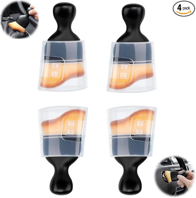 4 Pcs Car Detailing Brush, Car Wash Brush, Car Interior Cleaning Brush Ideal by Flewfun