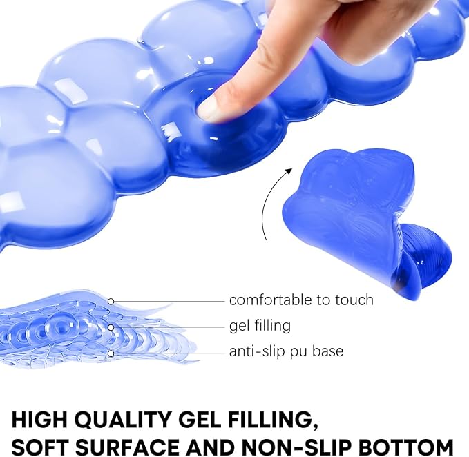 JIKIOU Clear Gel Wrist Rest for Keyboard and Mouse, Cool Silicone Mouse Wrist - Image 6