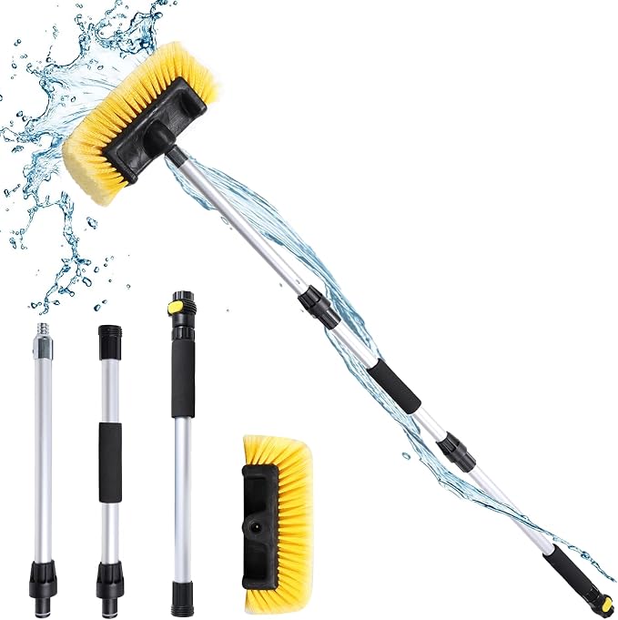 54" Car Wash Brush with Long Handle and 12" Soft Bristle Brush Head, Water by NAVAPAL