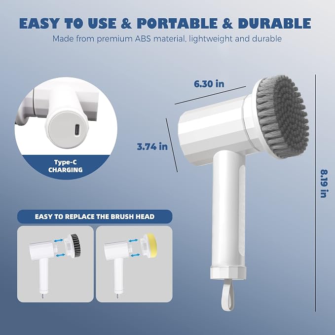 Electric Spin Scrubber Cordless Power Cleaning Brush - Image 4