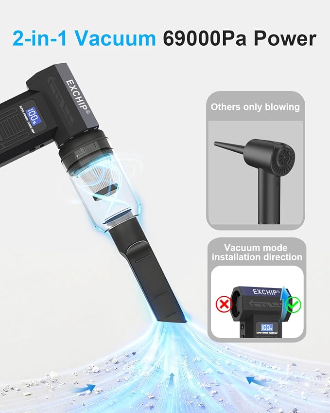 2-in-1 Compressed Air Duster & Vacuum – 150000RPM Electric Air Duster - Image 3