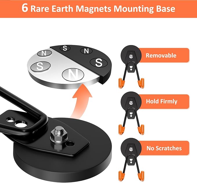 ENUODA Magnetic Hooks Heavy Duty Magnetic Tool Holder Utility Neodymium Magnet - Image 2