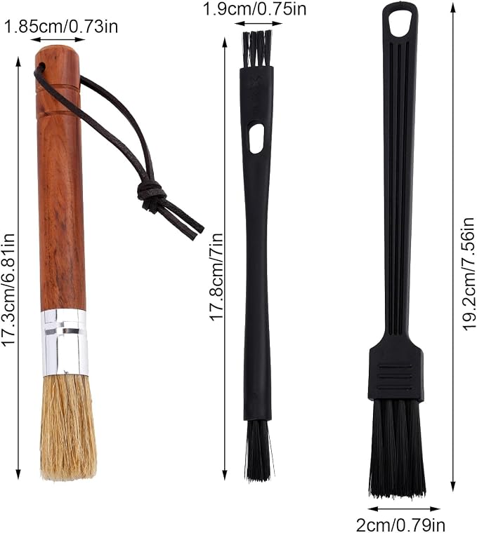 3pcs Coffee Grinder Cleaning Brush Set, Espresso Machine Brush Cleaner Tool - Image 2