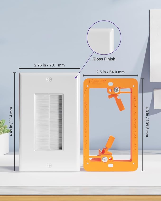VCE Brush Wall Plate Cable Pass Through - Image 2