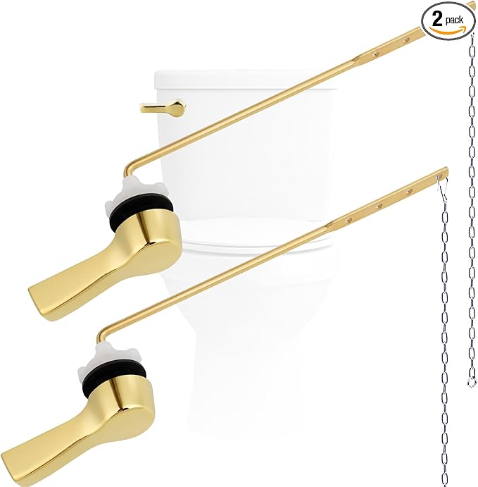 Hygie Rinse 2PCS Metal Toilet Handle Lever Flush Replacement, Universal Front by Greatcomfortathome
