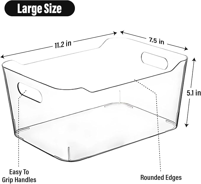 Clear Plastic Storage Bins, Pantry Organizers and Storage Containers, Large - Image 2