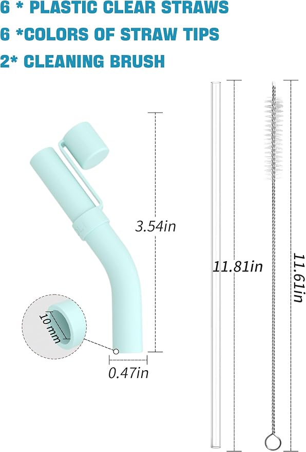 Doboli 6 Pack Reusable Drinking Long Straws - Image 2