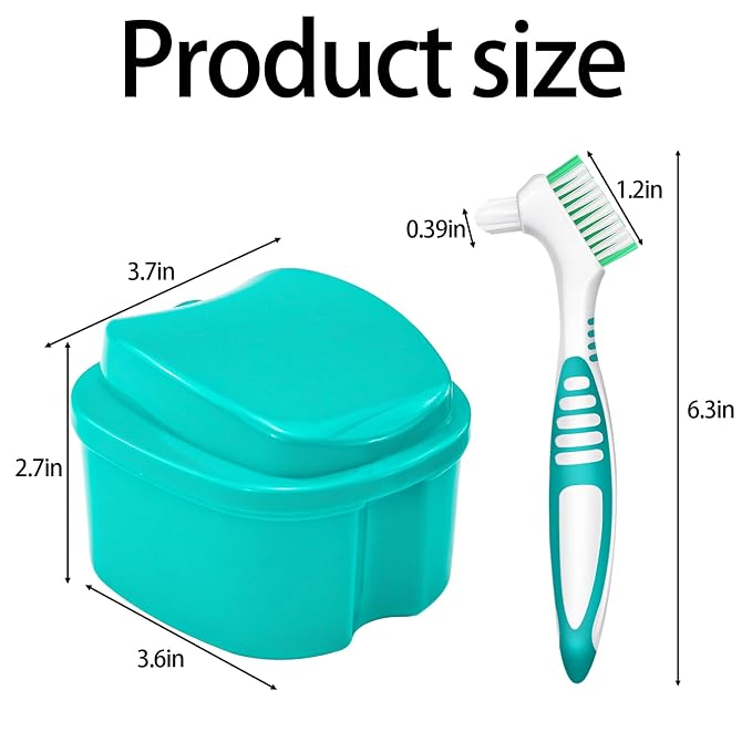 2 Pack Partial Denture Bath Case Retainer Cleaning Case Travel, Denture Storage - Image 2