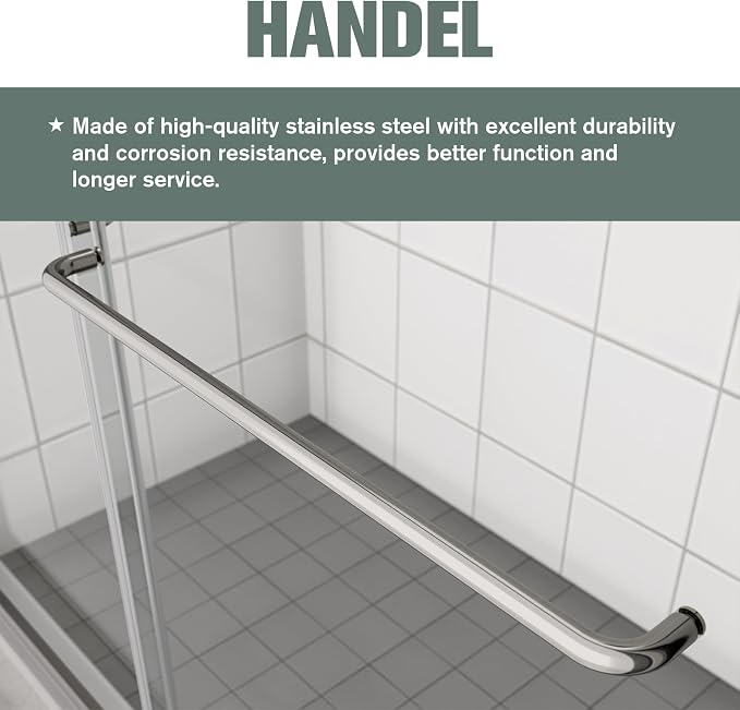 Bypass Glass Shower Door 56-60" W x 70" H - Image 4