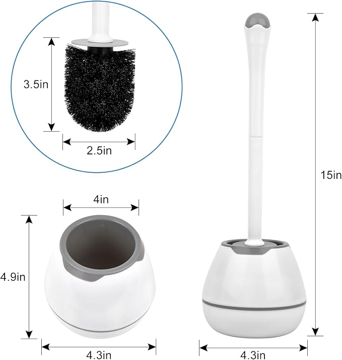 Toilet Bowl Brush and Holder, Toilet Scrubber 2 Pack - Image 2