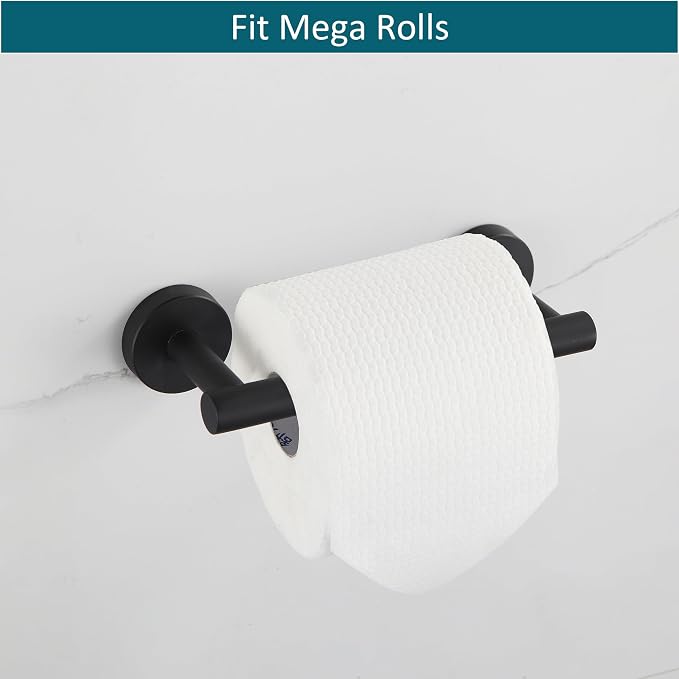 BVL Toilet Paper Holder Matte Black Wall Mount Stainless Steel 304 Large Mega - Image 4