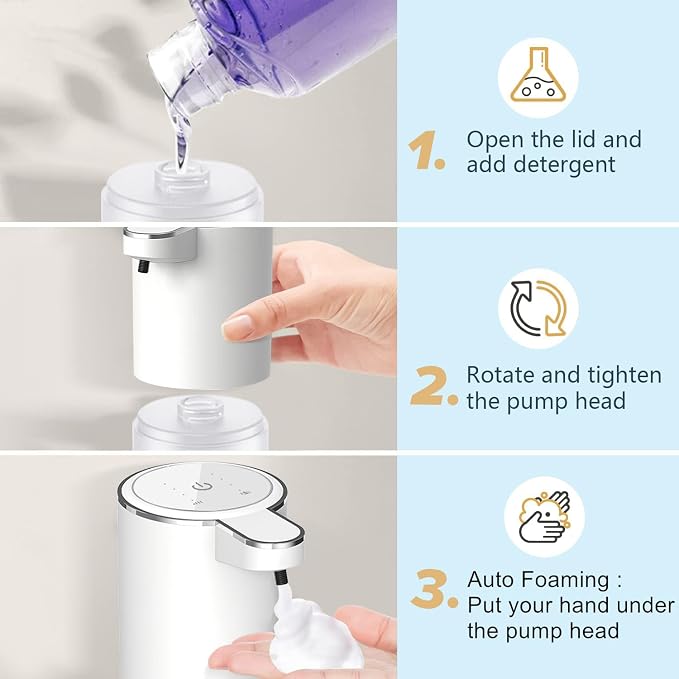 Automatic Foaming Soap Dispenser, Touchless Hand Soap Dispenser Rechargeable - Image 5