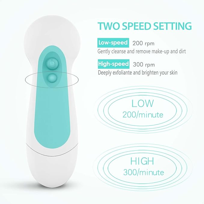 Waterproof Facial Cleansing Spin Brush Set - Image 4