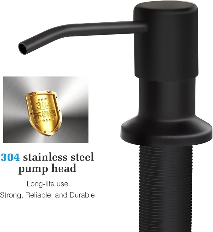Soap Dispenser for Kitchen Sink and Extension Tube Kit, Stainless Steel - Image 4