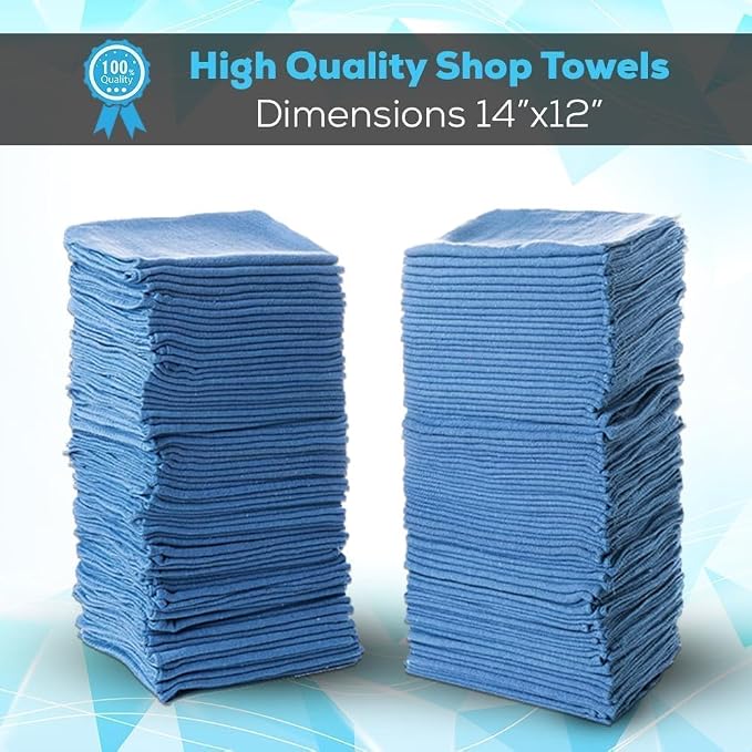 Simpli-Magic Cotton Shop Towels 14"x12" – Reusable Cleaning Shop Rags - Image 3
