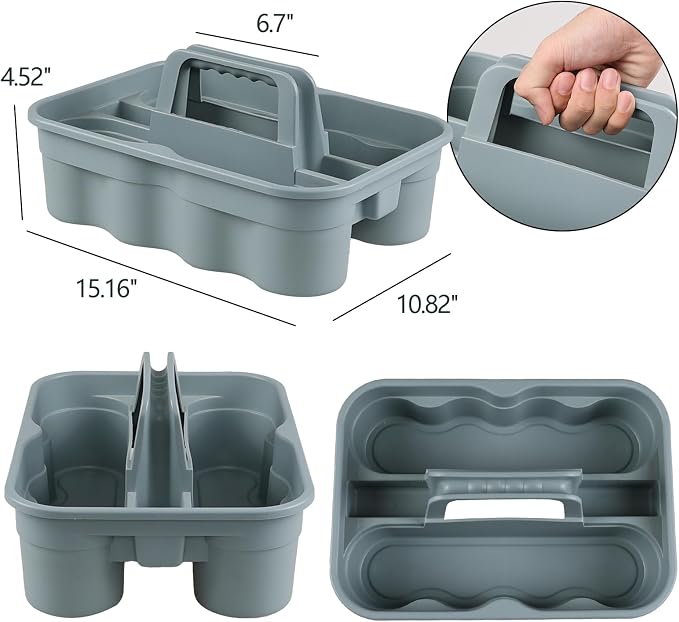6-Pack Plastic Cleaning Tool Caddy, Cleaning Utility Caddy Tote - Image 2