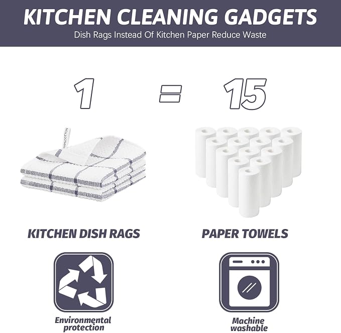 Nialnant 18 Pack Kitchen Towels, 100% Cotton Dish Towels - Image 6