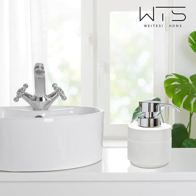 Resin Soap Dispenser for Bathroom, Hand Lotion Liquid Dispenser Easy-to-Press - Image 4