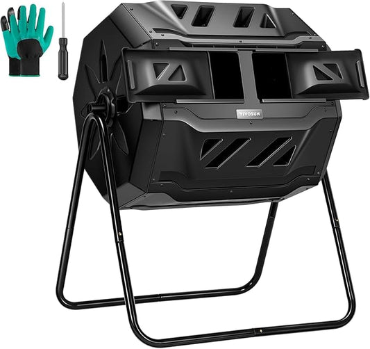 VIVOSUN Outdoor Tumbling Composter Dual Rotating Batch Compost Bin, 43 Gallon by VIVOSUN