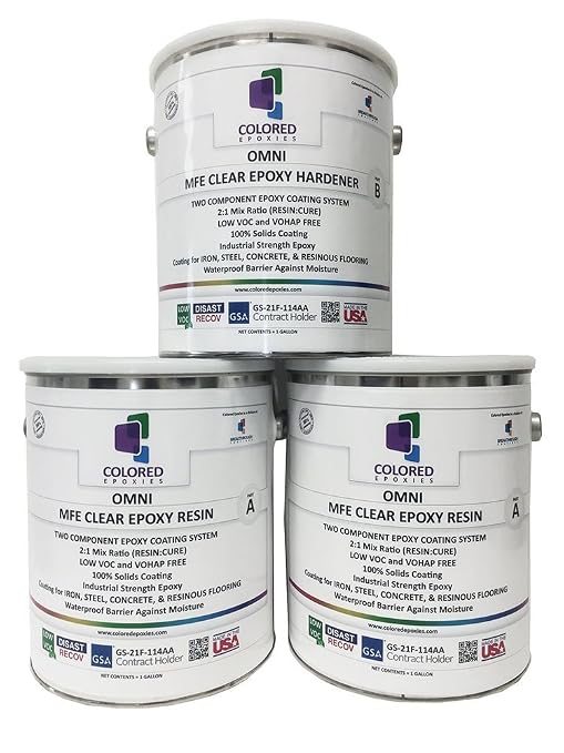 Coloredepoxies 10002 Clear Epoxy Resin Coating 100% Solids, High Gloss by ColoredEpoxies