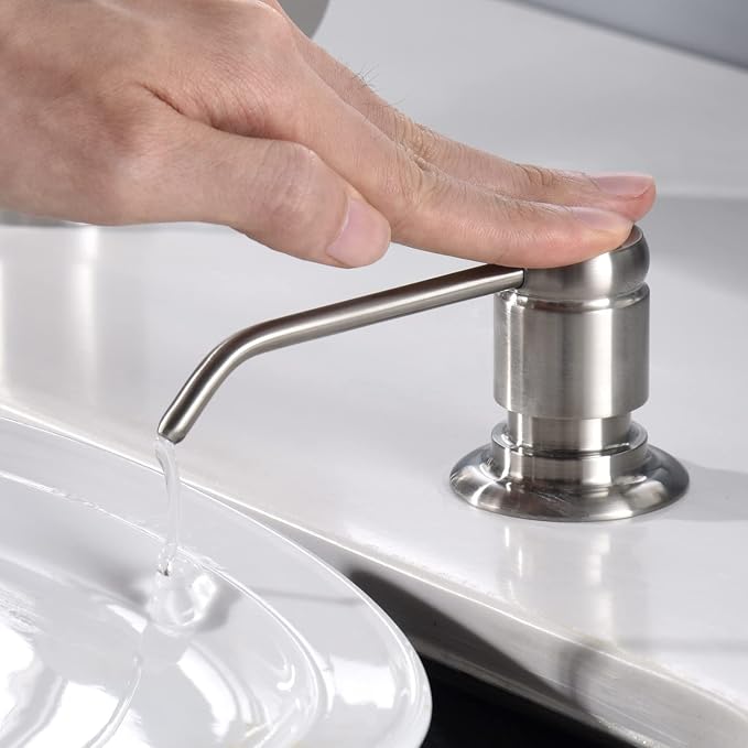 GAGALIFE Soap Dispenser for Kitchen Sink and Extension Tube Kit, Complete Brass - Image 3