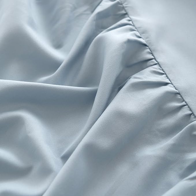Bed Skirt Queen Size Ruffled Bed Skirt with Split Corners, 16 Inch Drop Dust Ruffle Bed Skirts with Platform, Gathered Style, 100% Microfiber, Grayish Blue