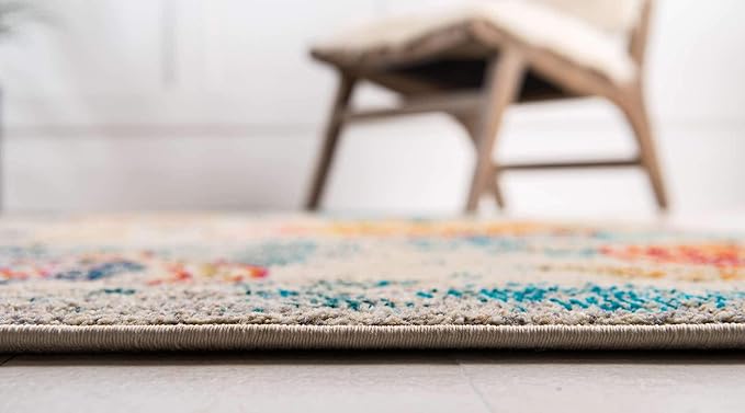 Unique Loom Positano Collection Coastal Modern Turtles Beige Area Rug (4' x 6')
