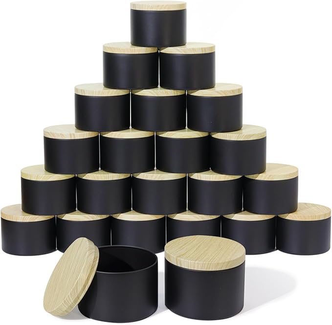 Aroparc Candle Tins 8oz with Lids, 24 Pack Seamless Candle Containers by Tobeno1candlemakingsupplier