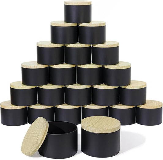 Aroparc Candle Tins 8oz with Lids, 24 Pack Seamless Candle Containers by Tobeno1candlemakingsupplier