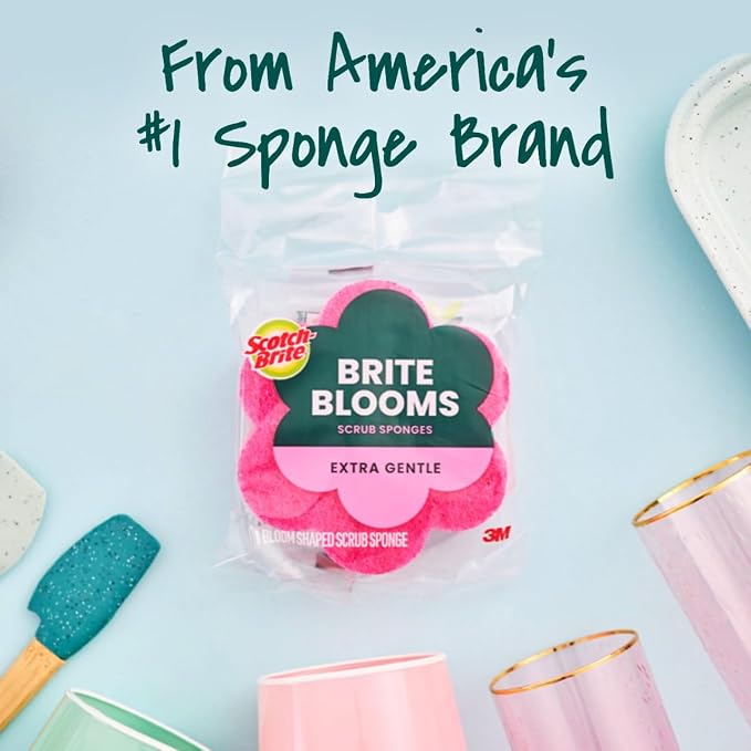 Scotch-Brite Brite Blooms Extra Gentle Scrub Sponge, Dishwasher-Safe Kitchen - Image 9