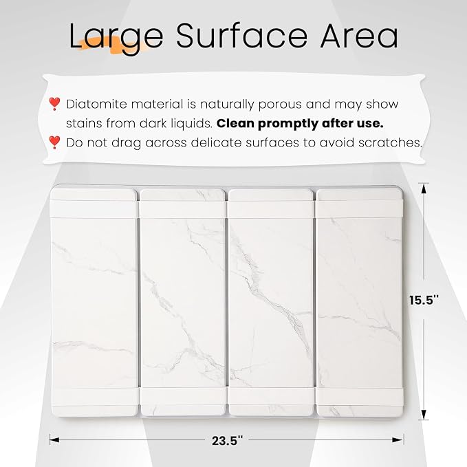 Large Stone Drying Mat for Kitchen Counter, Easier Cleanup - Image 2