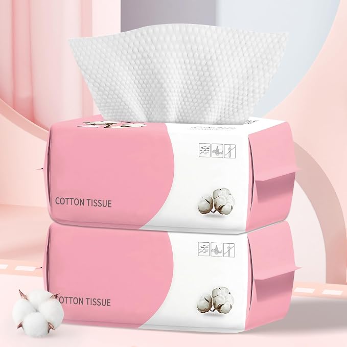 100 Count Disposable Face Towel, Ultra Soft & Thick Washcloths, Biodegradable by WMQL