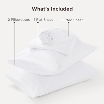 Bedsure Deep Pocket King Sheet Set - Fits Mattresses Up to 21 Inches Thick - 4 Piece GentleSoft Bed Sheets, Moisture Wicking, Soft & Cooling Bedsheet & Pillowcases, Easy & Secure Fit, White