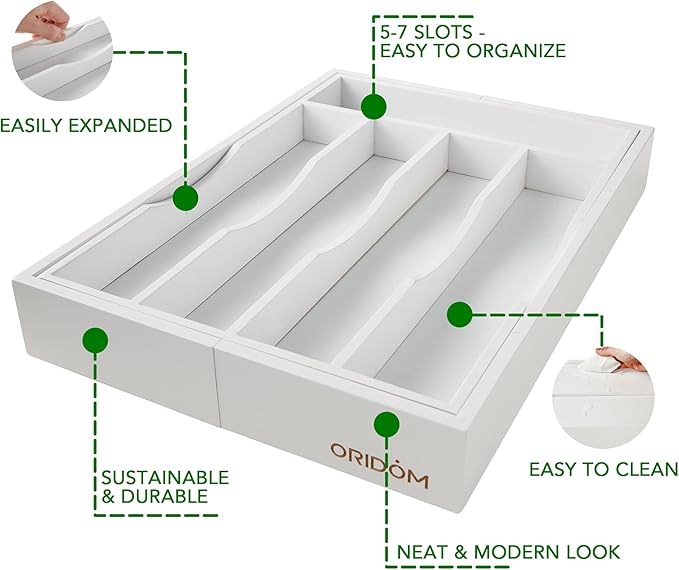 Expandable Bamboo Kitchen Drawer Organizer - Image 3