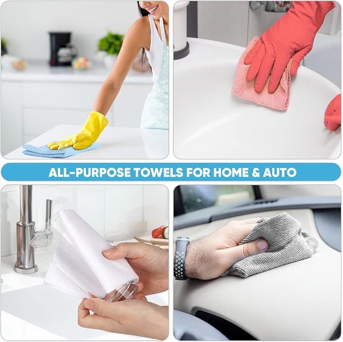 AIDEA Microfiber Cleaning Cloth Roll, Tear Away Reusable Paper Towels Pink - Image 5