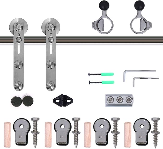 TSMST 12FT Sliding Barn Door Hardware Kit, Stainless Steel Heavy Duty Sturdy - Image 7