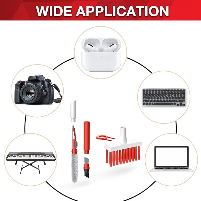 Soft Brush Keyboard Cleaner, Computer Cleaning Tool Kit, 7 in 1 Multipurpose - Image 5