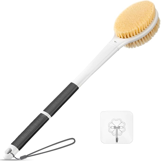 Back Scrubber Anti Slip for Shower: 18.1'' Long Handle Bath Brush by Rafow
