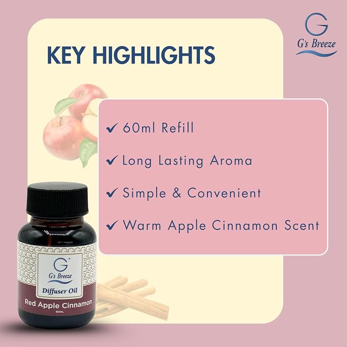 G's Breeze Red Apple Cinnamon Diffuser Oil Refill - Image 3