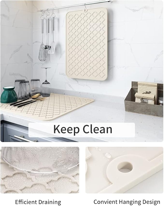 AMOAMI-Dish Drying Mats for Kitchen Counter-Silicone Dish Drying Mat-Kitchen - Image 2