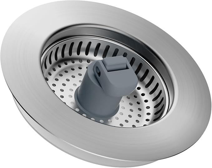 Hibbent 3 in 1 Kitchen Sink Drain Strainer, Stainless Steel Drain Stopper Combo by Hibbent