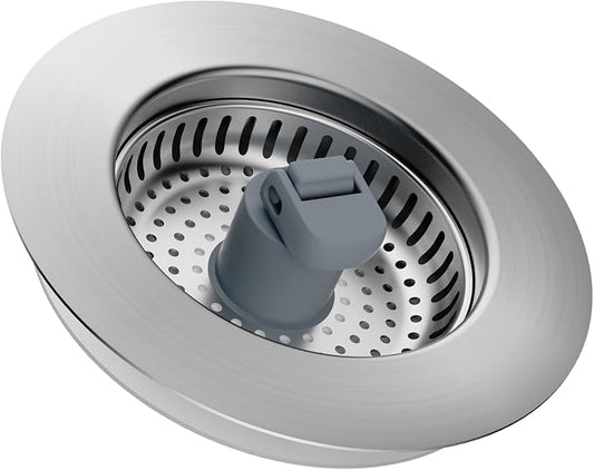 Hibbent 3 in 1 Kitchen Sink Drain Strainer, Stainless Steel Drain Stopper Combo by Hibbent
