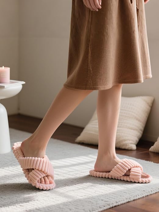 ZOORON Women's Cozy Slippers Crossbands & Durable Foam - Image 5