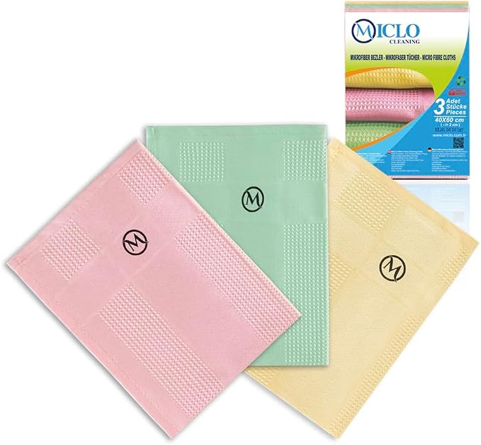 Microfibre Premium Cleaning Cloth Set of 3 by MICLOCLEANING