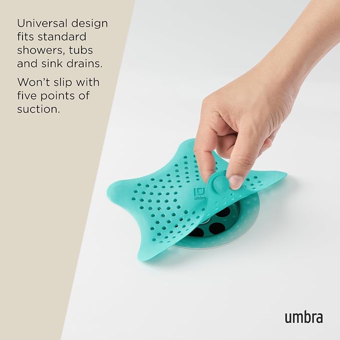 Umbra Starfish Drain Cover/Hair Catcher, Surf Blue - Image 6