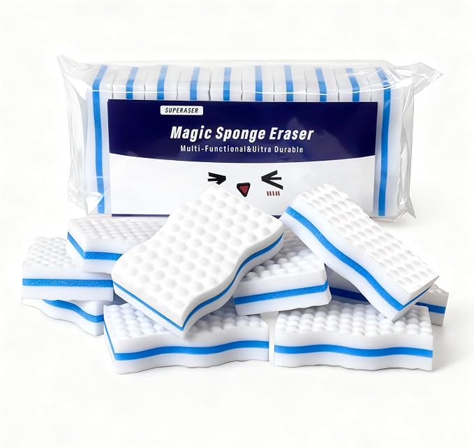 Magic Sponge Eraser, Tex-10 Scrub Melamine Sponges, Heavy Duty No Scratches by SUPERASER